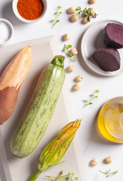 Veggie Zoodle gekookt op de Whirlpool i100 inductiekookplaat ingredients