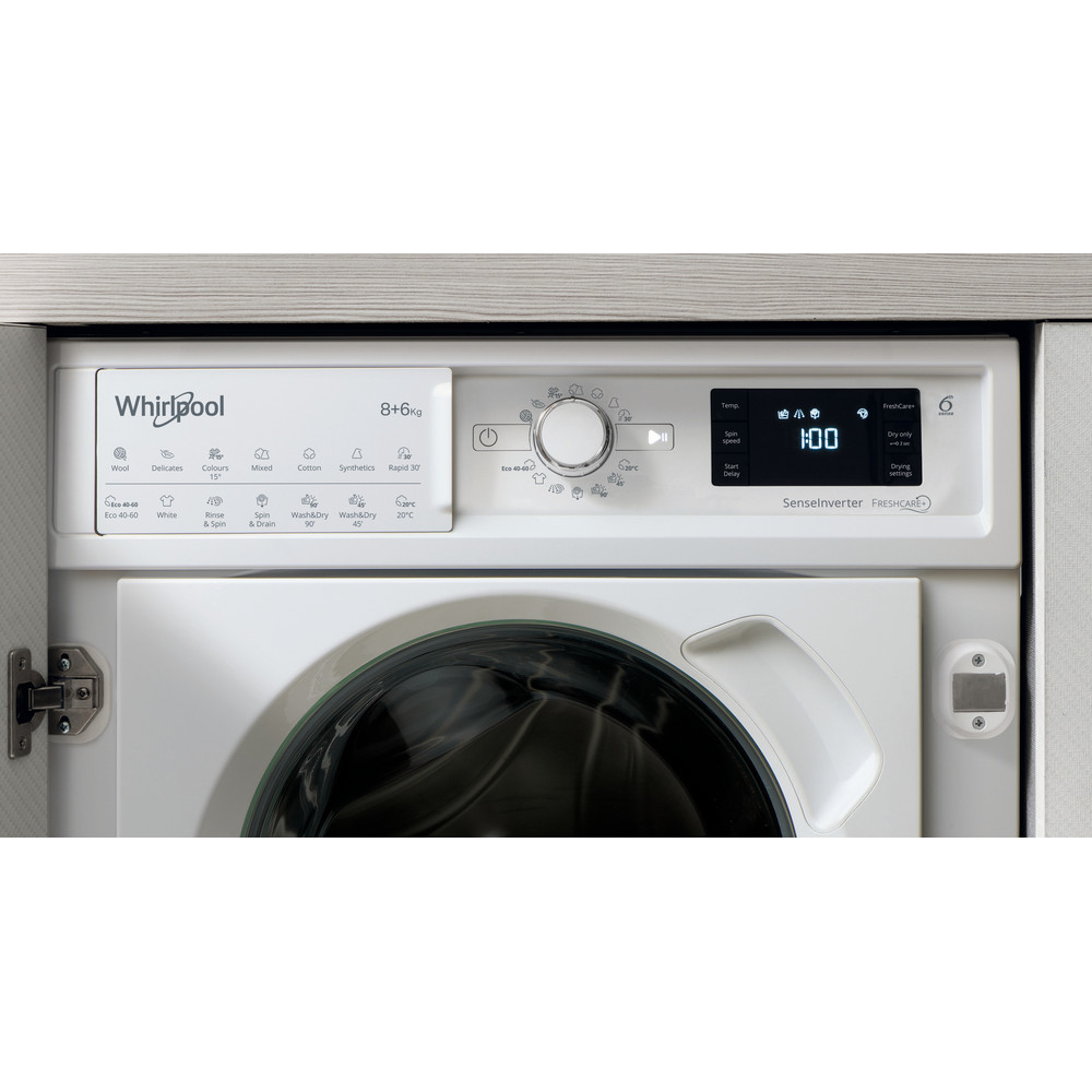 Whirlpool BI WDWG 861484 UK Built in Washer Dryer 8+6kg 1400rpm - White