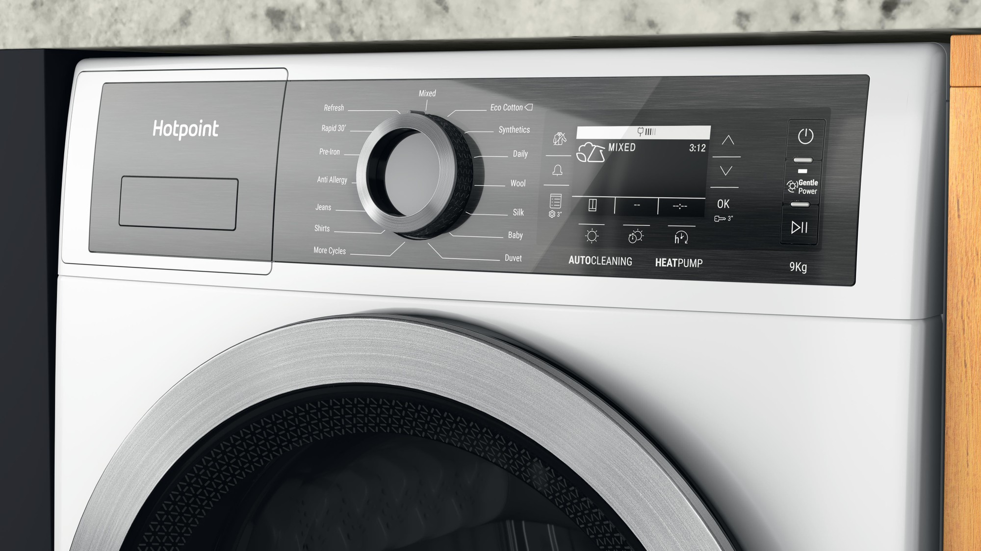 Picture of Hotpoint H8 D93WB UK Heat Pump 9kg Tumble Dryer - Freestanding White