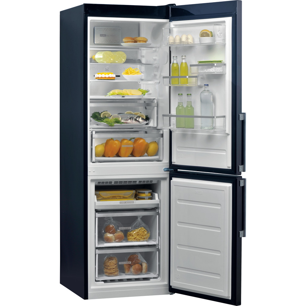 Whirlpool W9 821D KS H (UK) Fridge Freezer Frost Free 318L - Black Inox