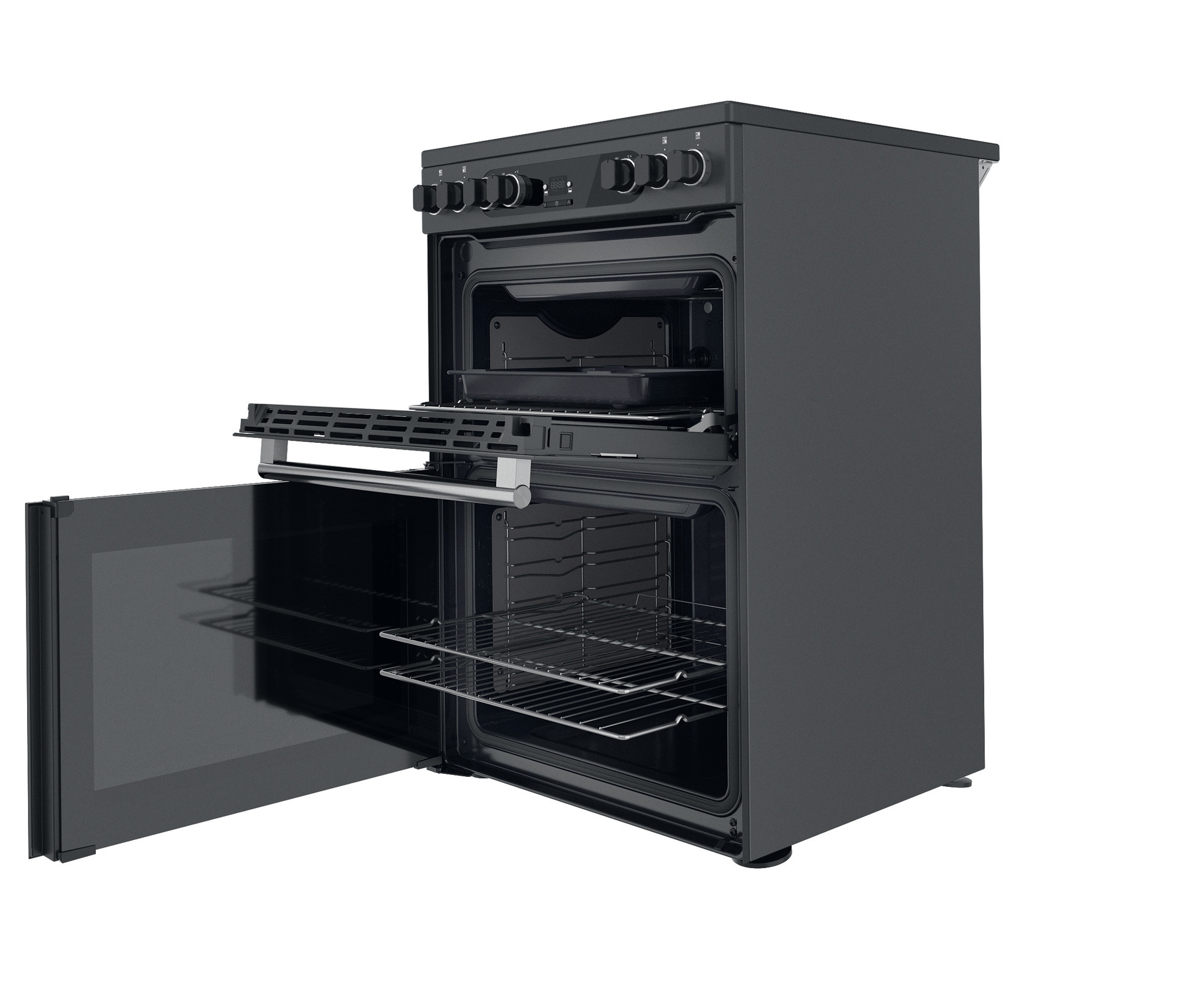 Picture of Hotpoint CD67V9H2CA/UK Electric Freestanding 60cm Double Cooker - Dark Grey Anthracite