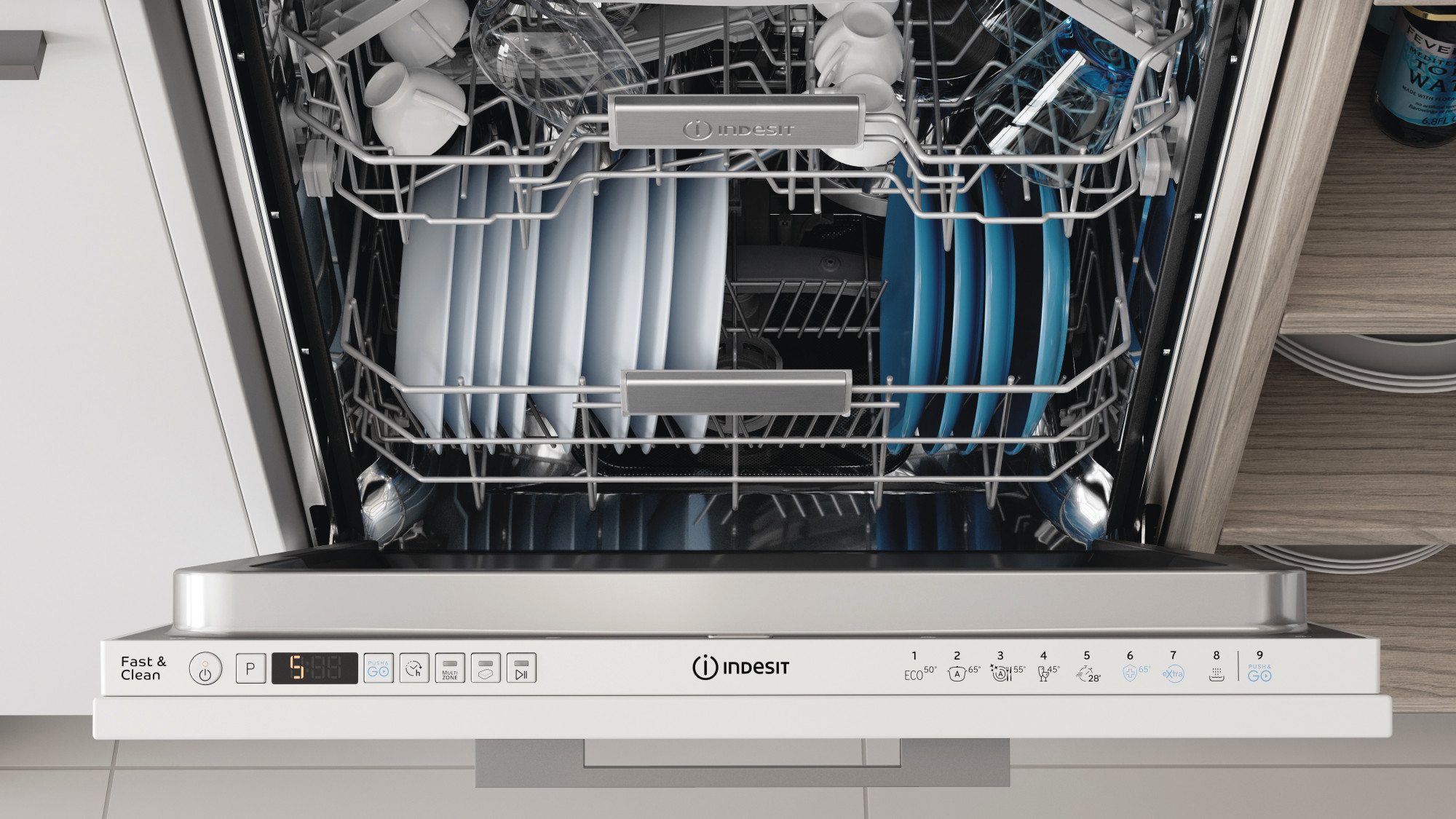 Picture of Indesit DIO 3T131 FE UK  Full Size Integrated Dishwasher with 14 Place Settings