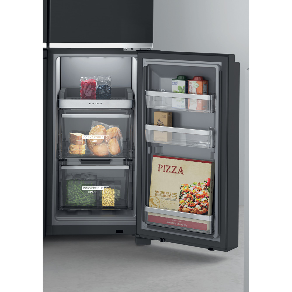 Whirlpool W Collection WQ9I FO1BX UK Fridge Freezer - Black Steel