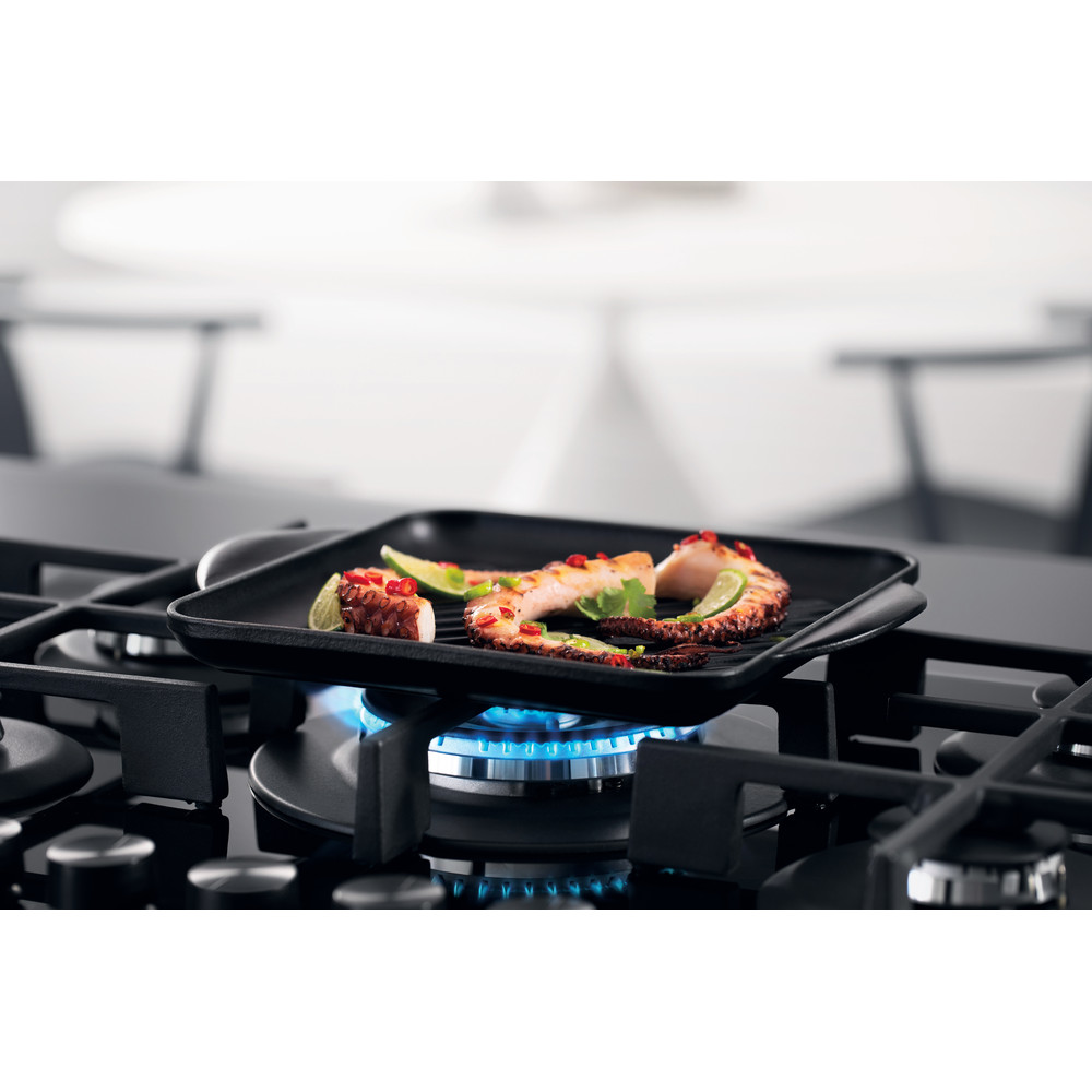 Whirlpool W Collection GOWL 758/NB Hob 5 Burners Gas on Glass 75cm - Black