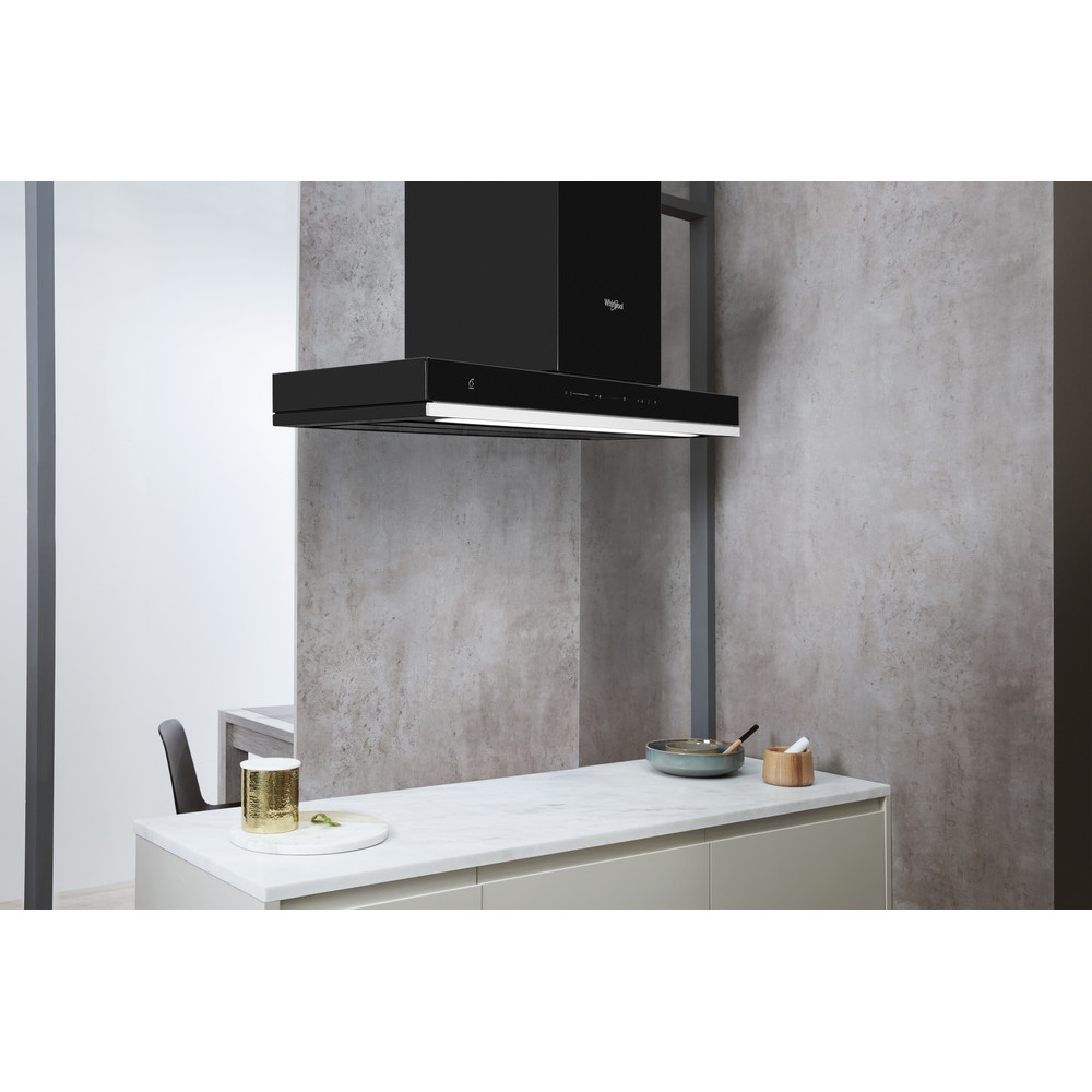 Whirlpool W Collection WHSS 90F L T C K Cooker Hood 90cm - Black