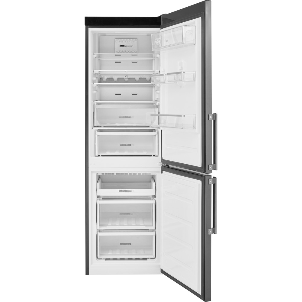 Whirlpool W9 821D KS H (UK) Fridge Freezer Frost Free 318L - Black Inox