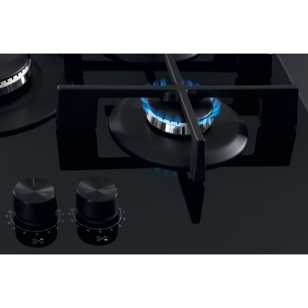 Whirlpool W Collection GOWL 758/NB Hob 5 Burners Gas on Glass 75cm - Black