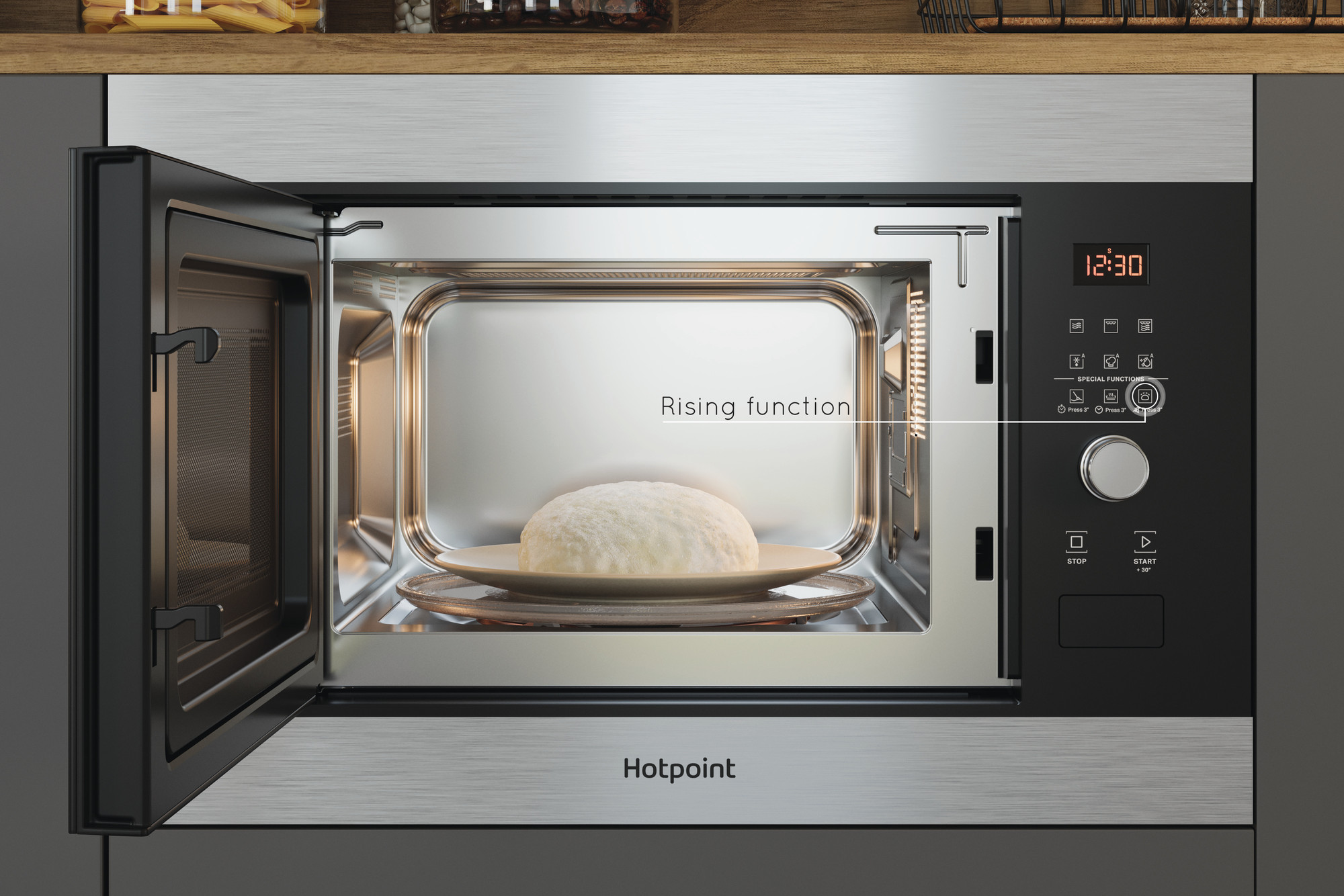 Picture of Hotpoint Hotpoint MF25G IX H built in Compact Microwave Oven - Inox Inox - Discontinued