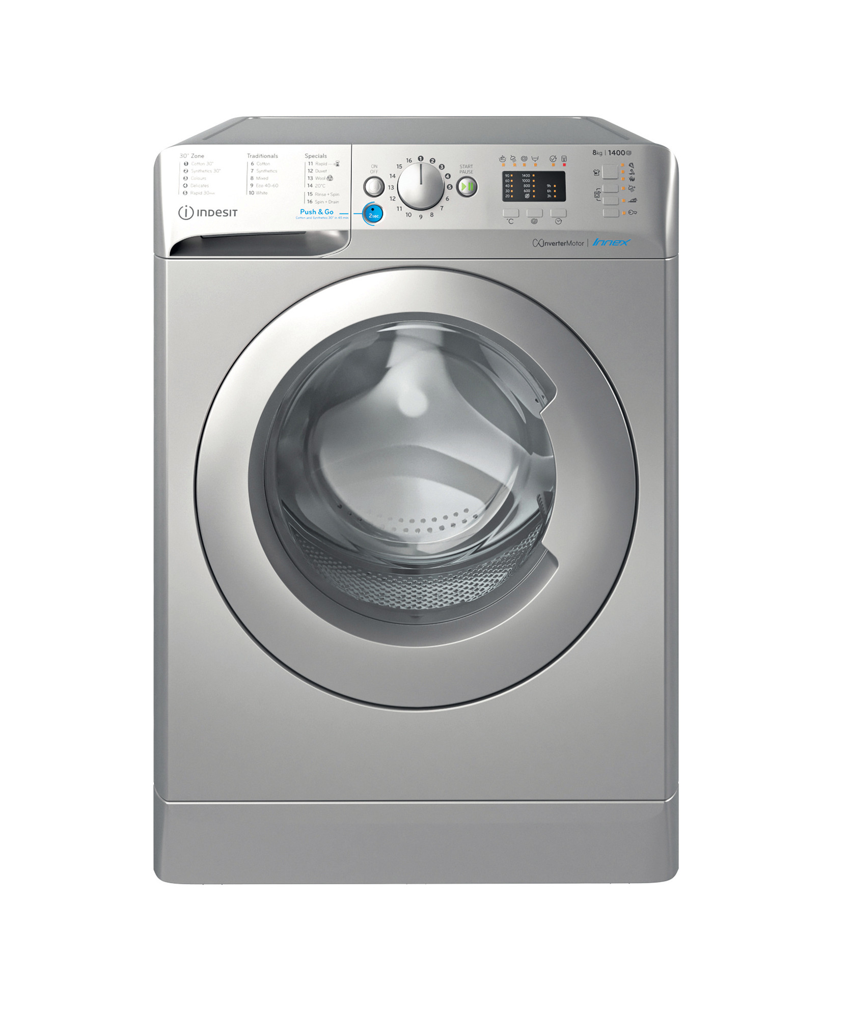 Picture of Indesit BWA 81485X S UK N 8kg Freestanding Washing Machine in Silver