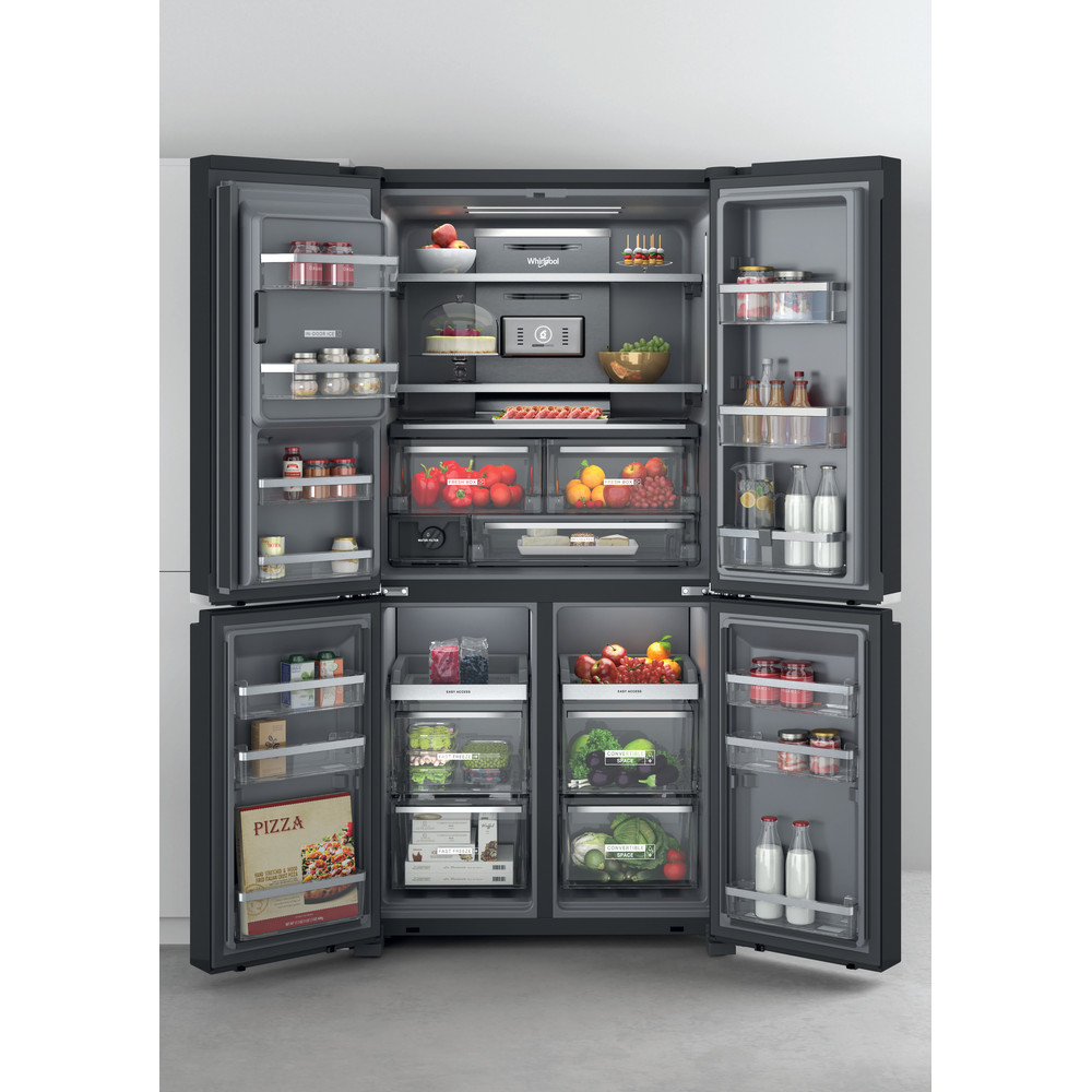 Whirlpool W Collection WQ9I FO1BX UK Fridge Freezer - Black Steel