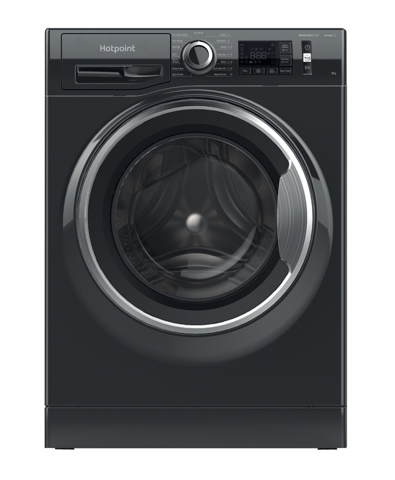 Picture of Hotpoint ActiveCare NM11946BCAUKN Black 9kg Front Load Washing Machine In Black