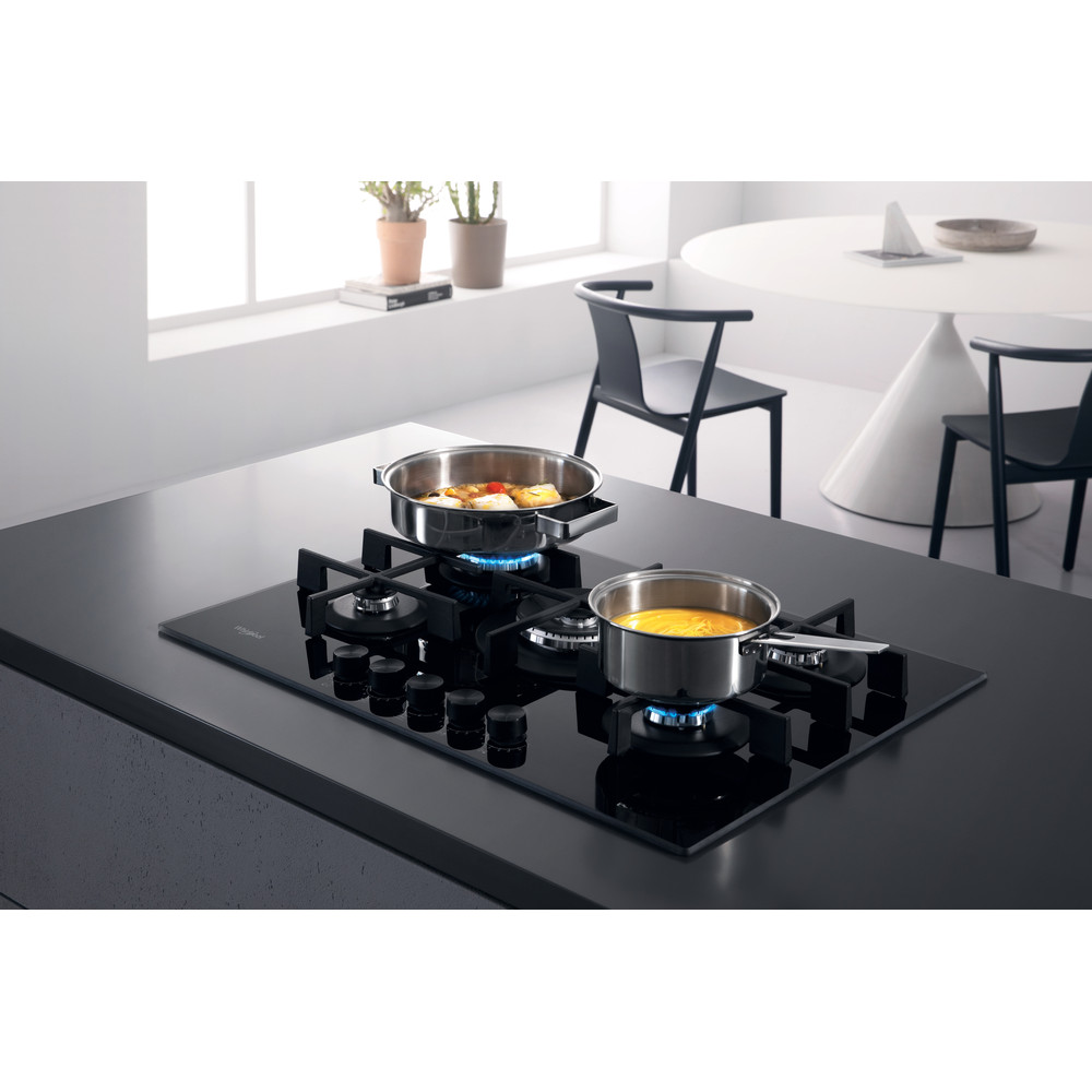 Whirlpool W Collection GOWL 758/NB Hob 5 Burners Gas on Glass 75cm - Black