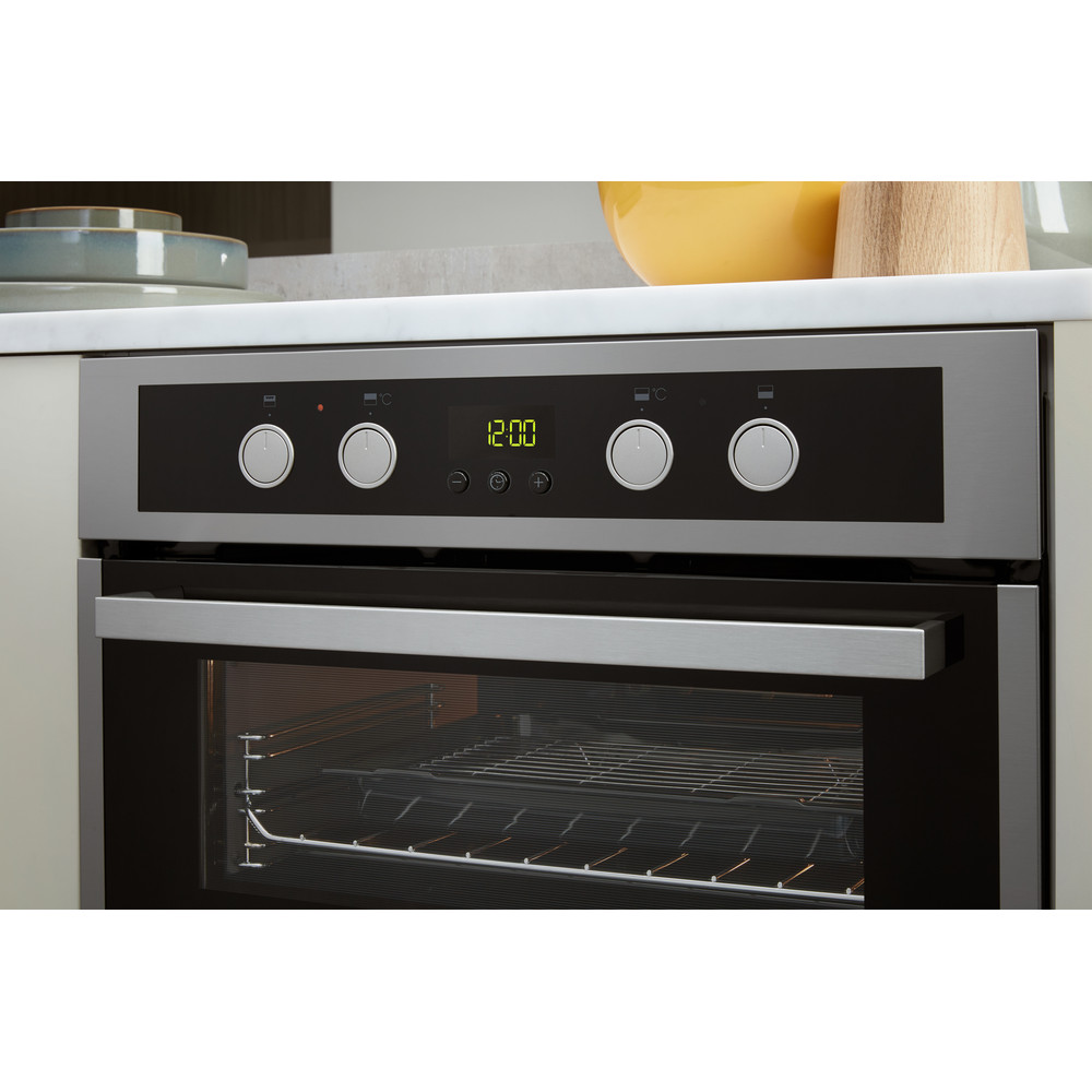 Whirlpool AKL 309 IX Built-in Double Oven in Inox and Black