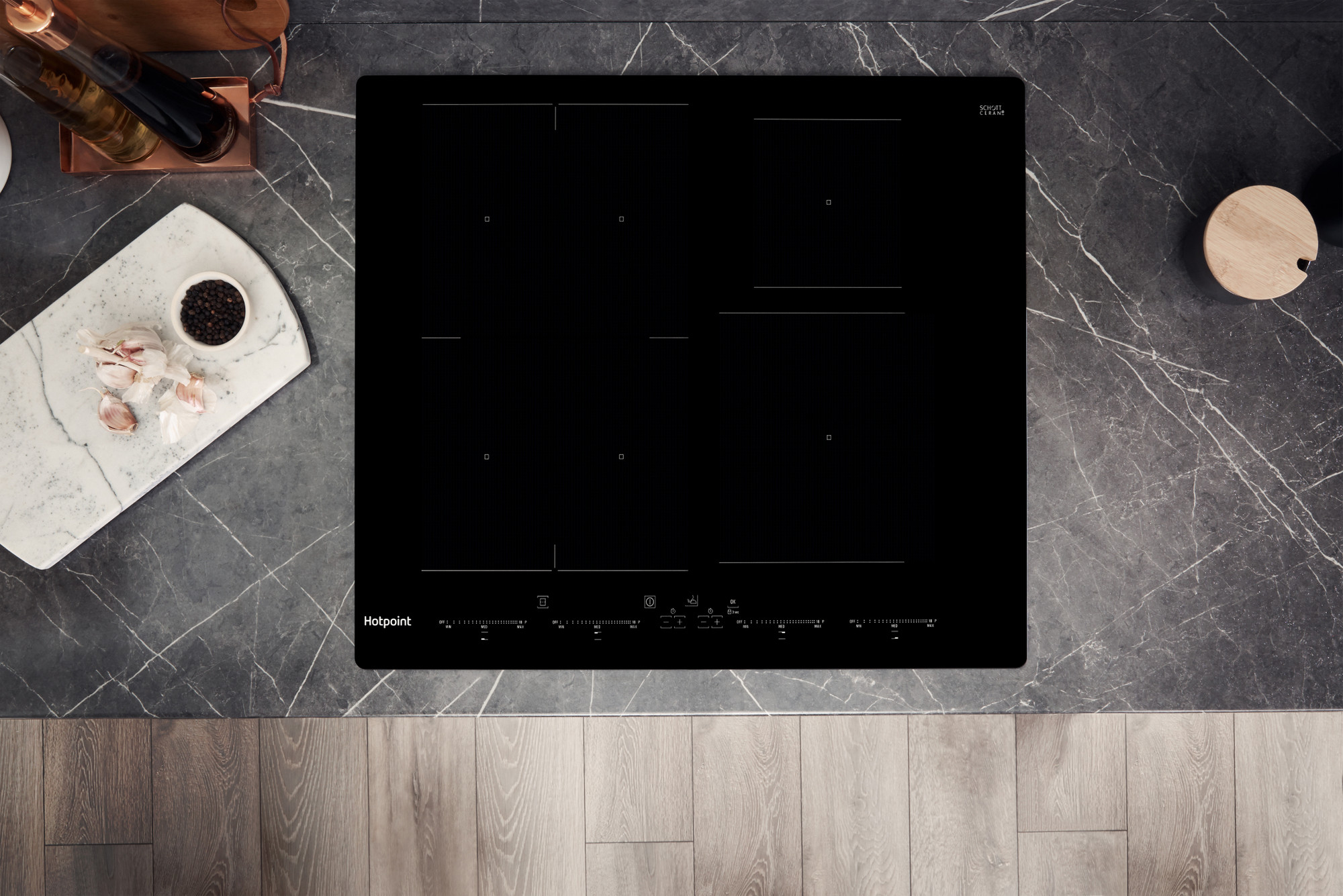 Picture of Hotpoint ACO 654 NE 65cm ActiveCook Induction Hob - Black 