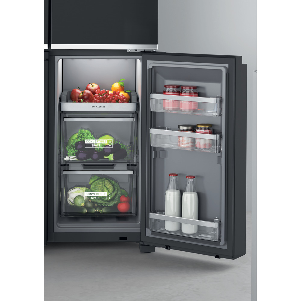 Whirlpool W Collection WQ9I FO1BX UK Fridge Freezer - Black Steel