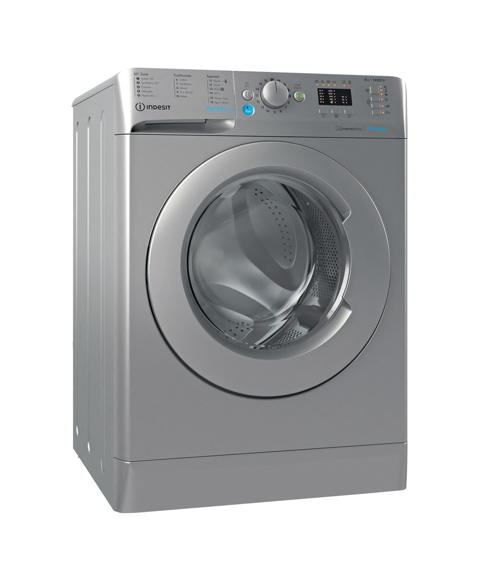 Picture of Indesit BWA 81485X S UK N 8kg Freestanding Washing Machine in Silver