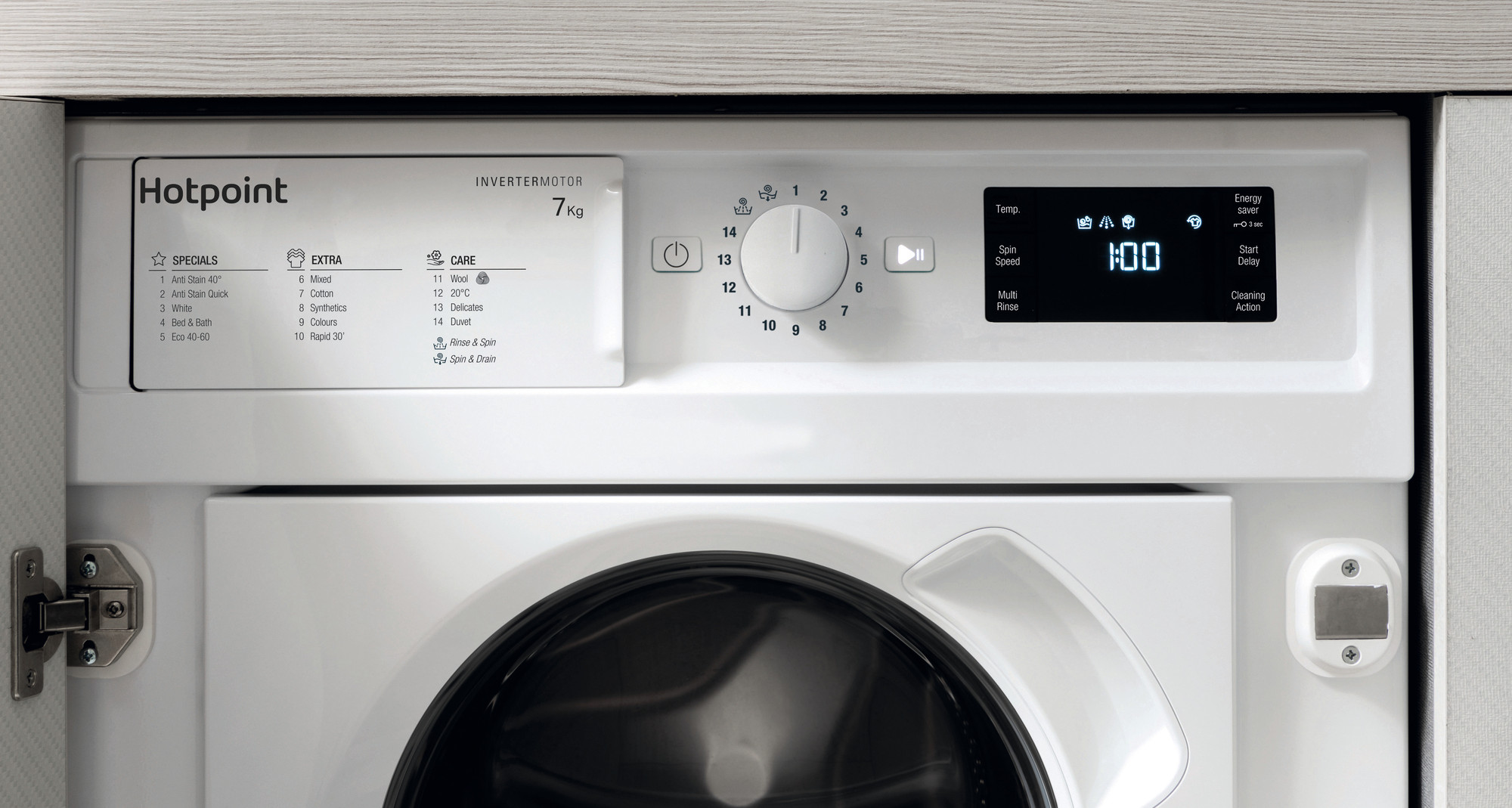 Picture of Hotpoint BI WMHG 71483 UK N 7kg Integrated Washing Machine in White