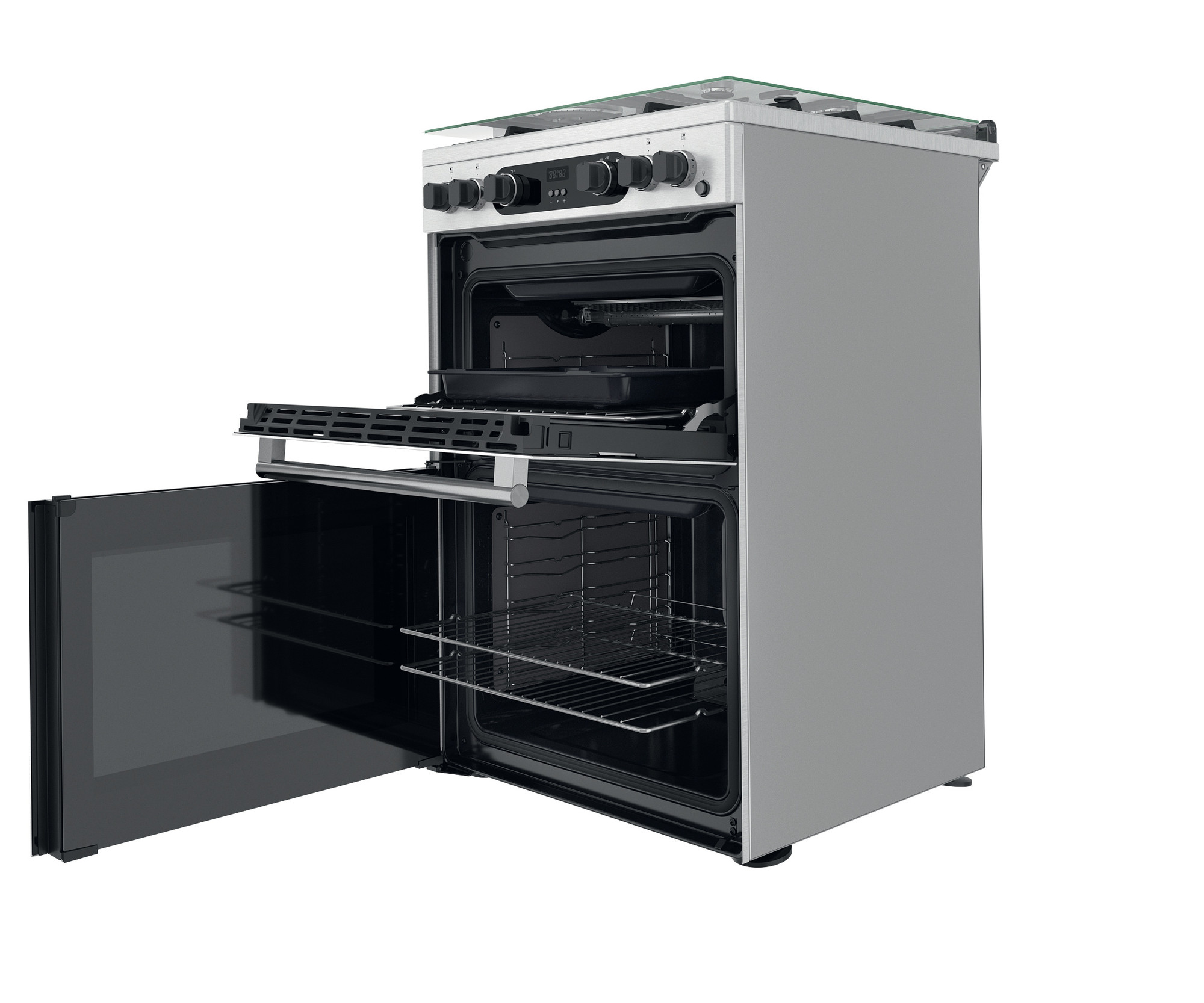 Picture of Hotpoint Cannon by Hotpoint CD67G0CCX/UK Freestanding Gas Cooker - Double Oven Inox