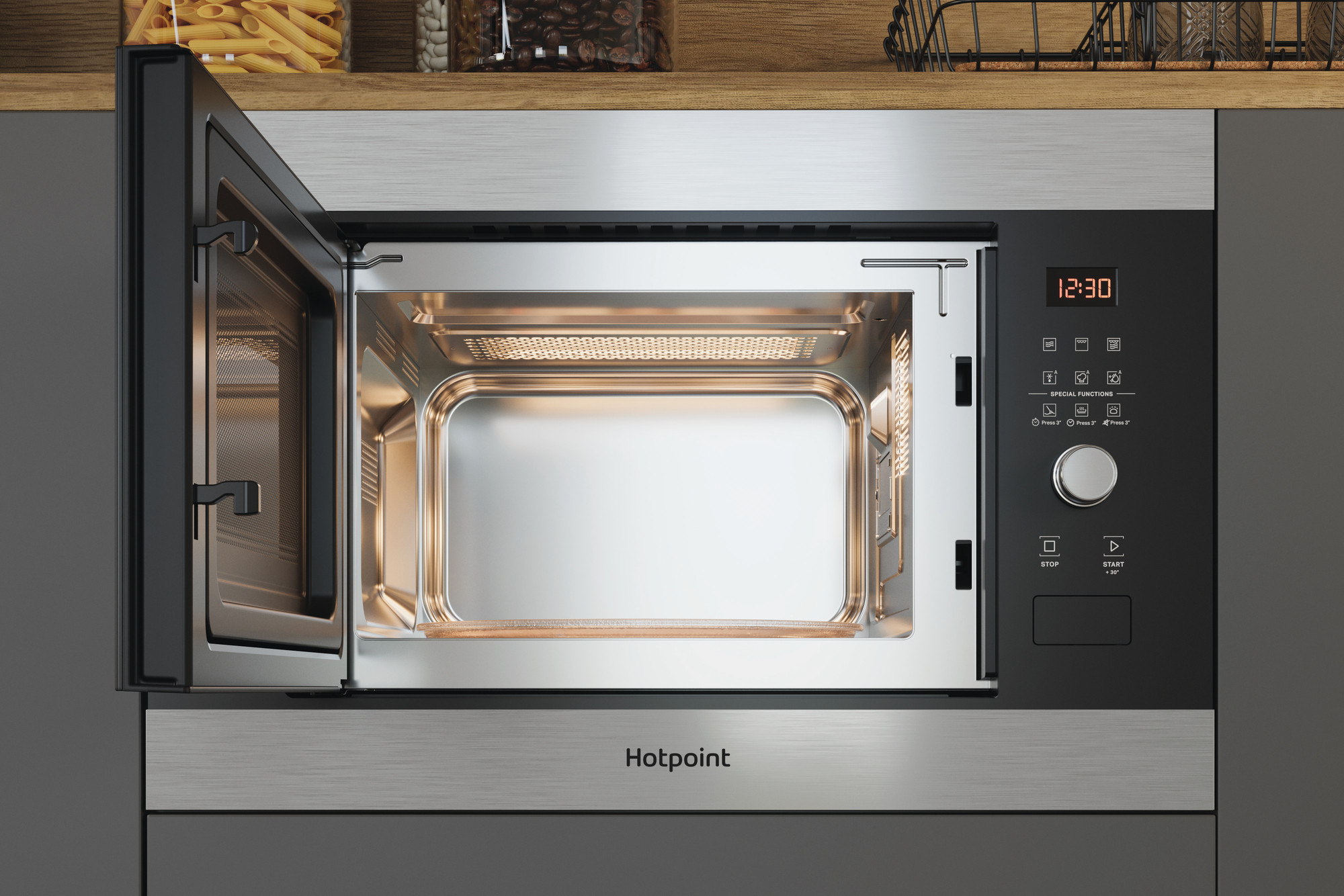 Picture of Hotpoint Hotpoint MF25G IX H built in Compact Microwave Oven - Inox Inox - Discontinued