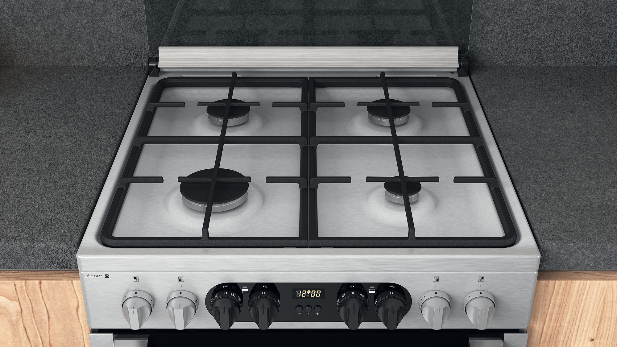 Picture of Hotpoint HDM67G8C2CX/UK Double Cooker - Inox 