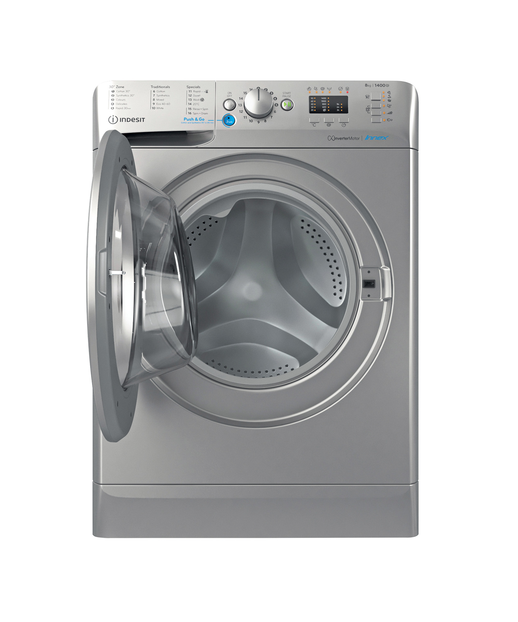 Picture of Indesit BWA 81485X S UK N 8kg Freestanding Washing Machine in Silver