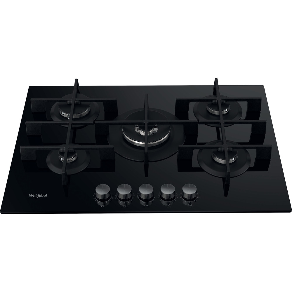 Whirlpool W Collection GOWL 758/NB Hob 5 Burners Gas on Glass 75cm - Black