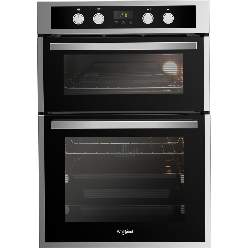 Whirlpool AKL 309 IX Built-in Double Oven in Inox and Black