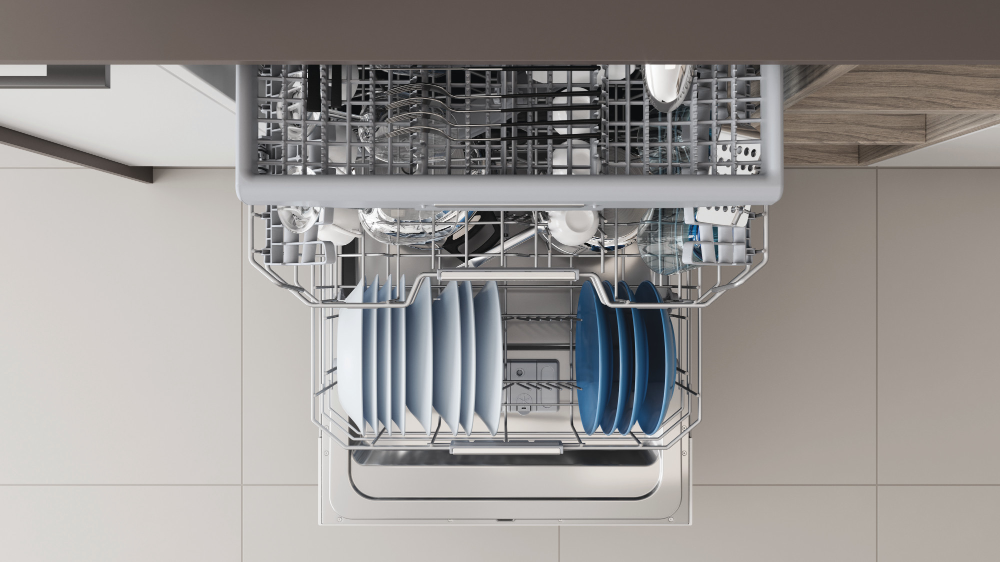 Picture of Indesit DIO 3T131 FE UK  Full Size Integrated Dishwasher with 14 Place Settings