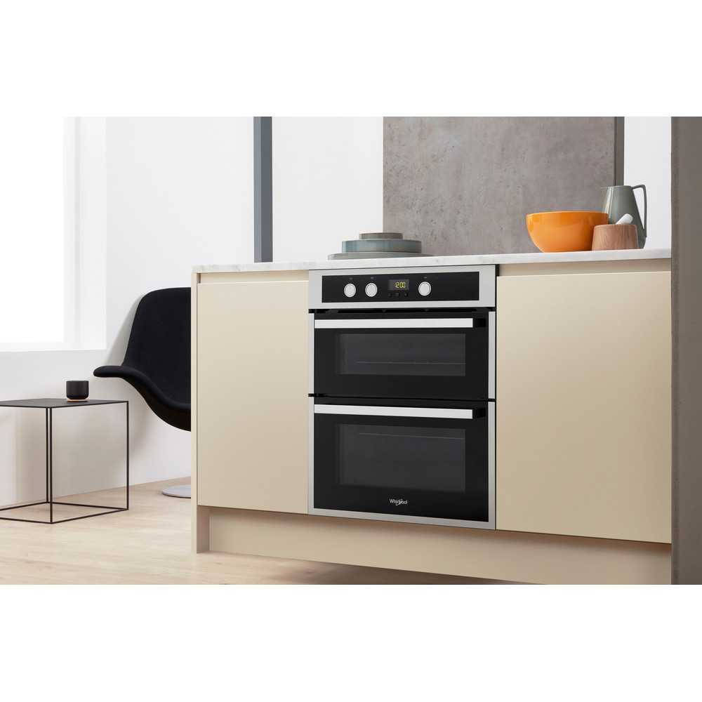 Whirlpool AKL 307 IX Built-Under Double Oven - Inox and Black