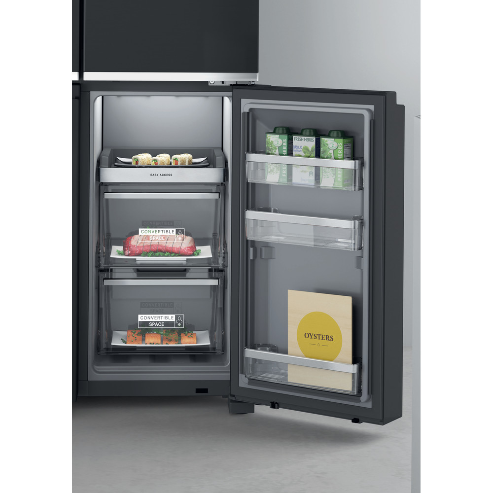 Whirlpool W Collection WQ9I FO1BX UK Fridge Freezer - Black Steel