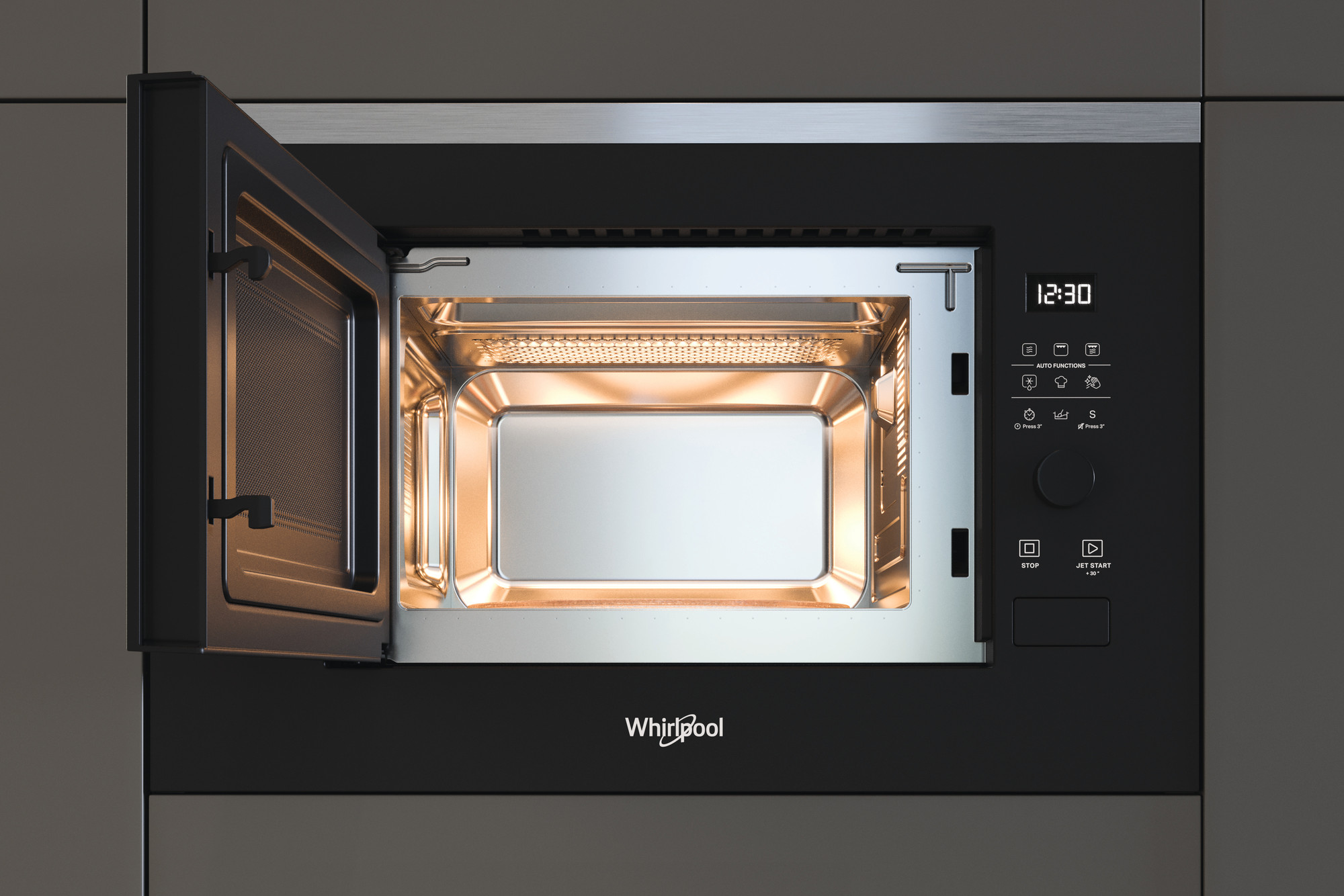 Whirlpool WMF200G Horno microondas empotrado cm 59 h 38 - negro |  Vieffetrade