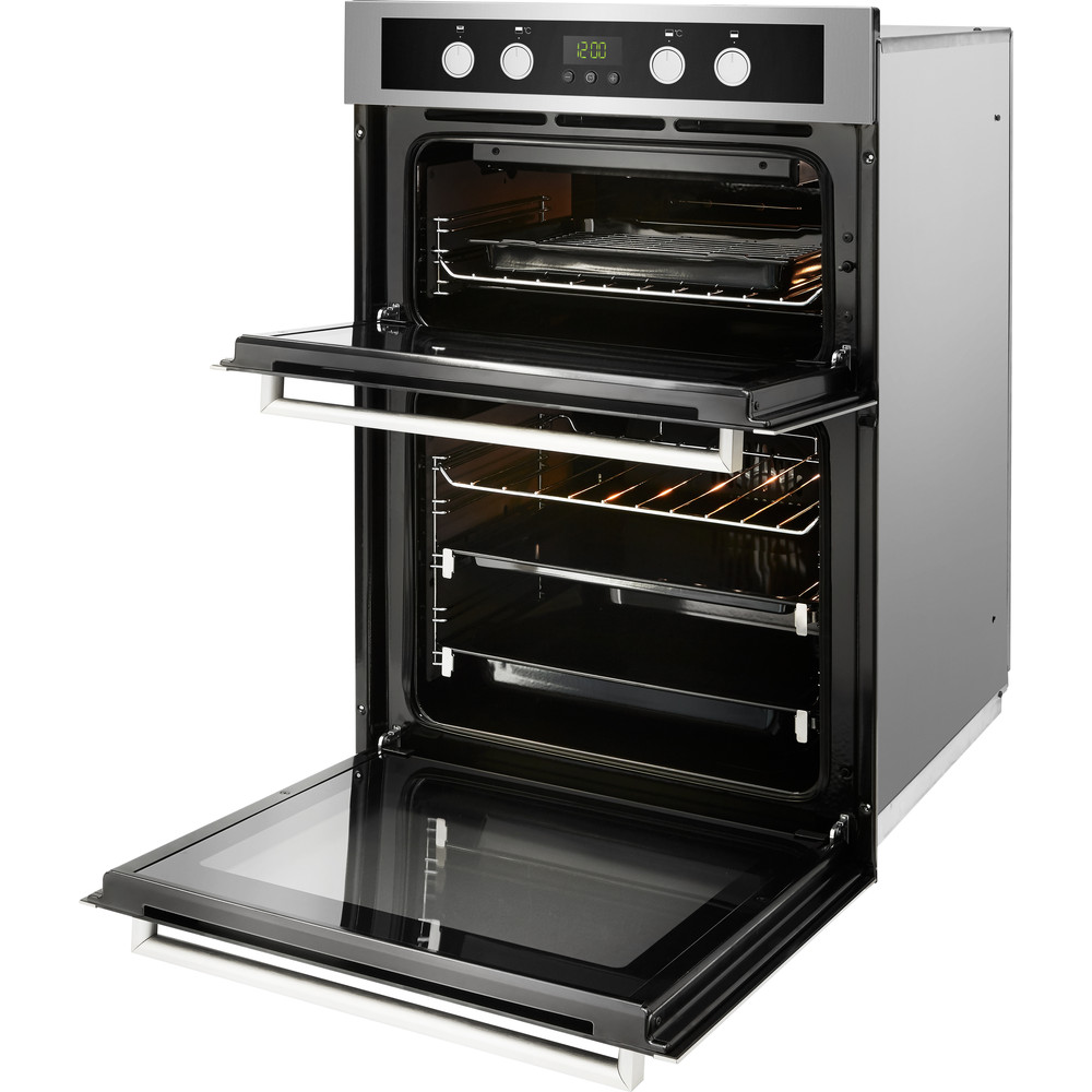 Whirlpool AKL 309 IX Built-in Double Oven in Inox and Black