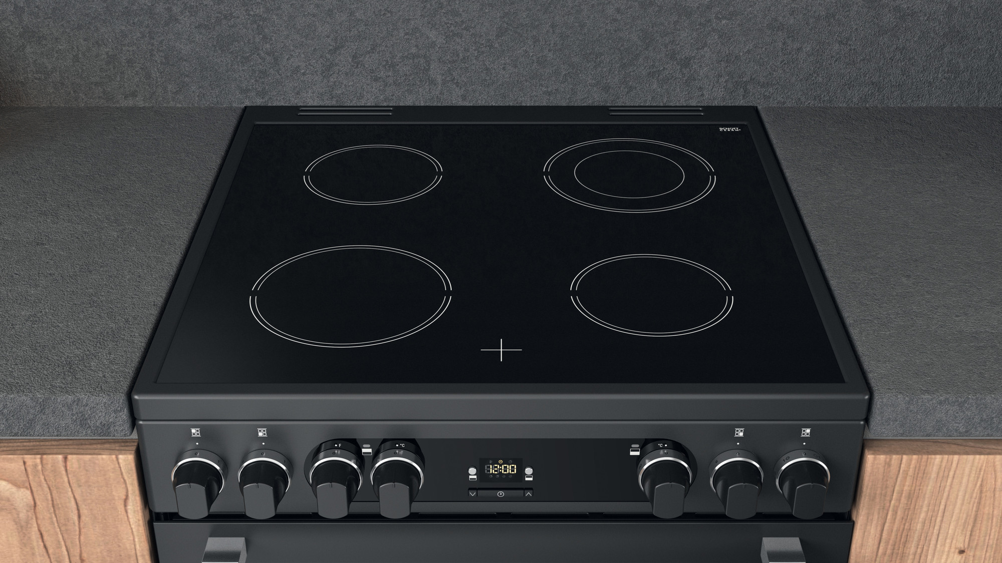 Picture of Hotpoint CD67V9H2CA/UK Electric Freestanding 60cm Double Cooker - Dark Grey Anthracite