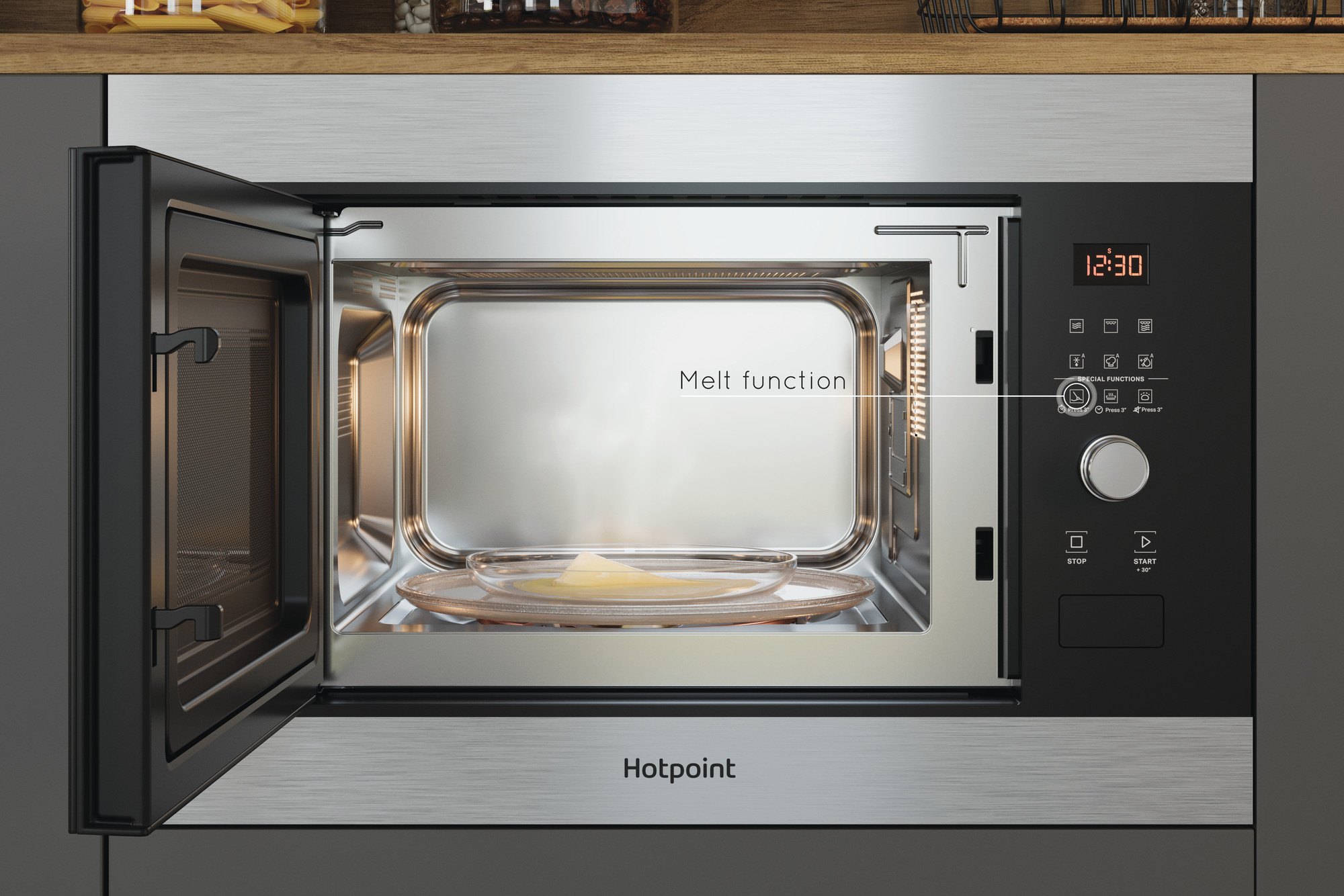Picture of Hotpoint Hotpoint MF25G IX H built in Compact Microwave Oven - Inox Inox - Discontinued