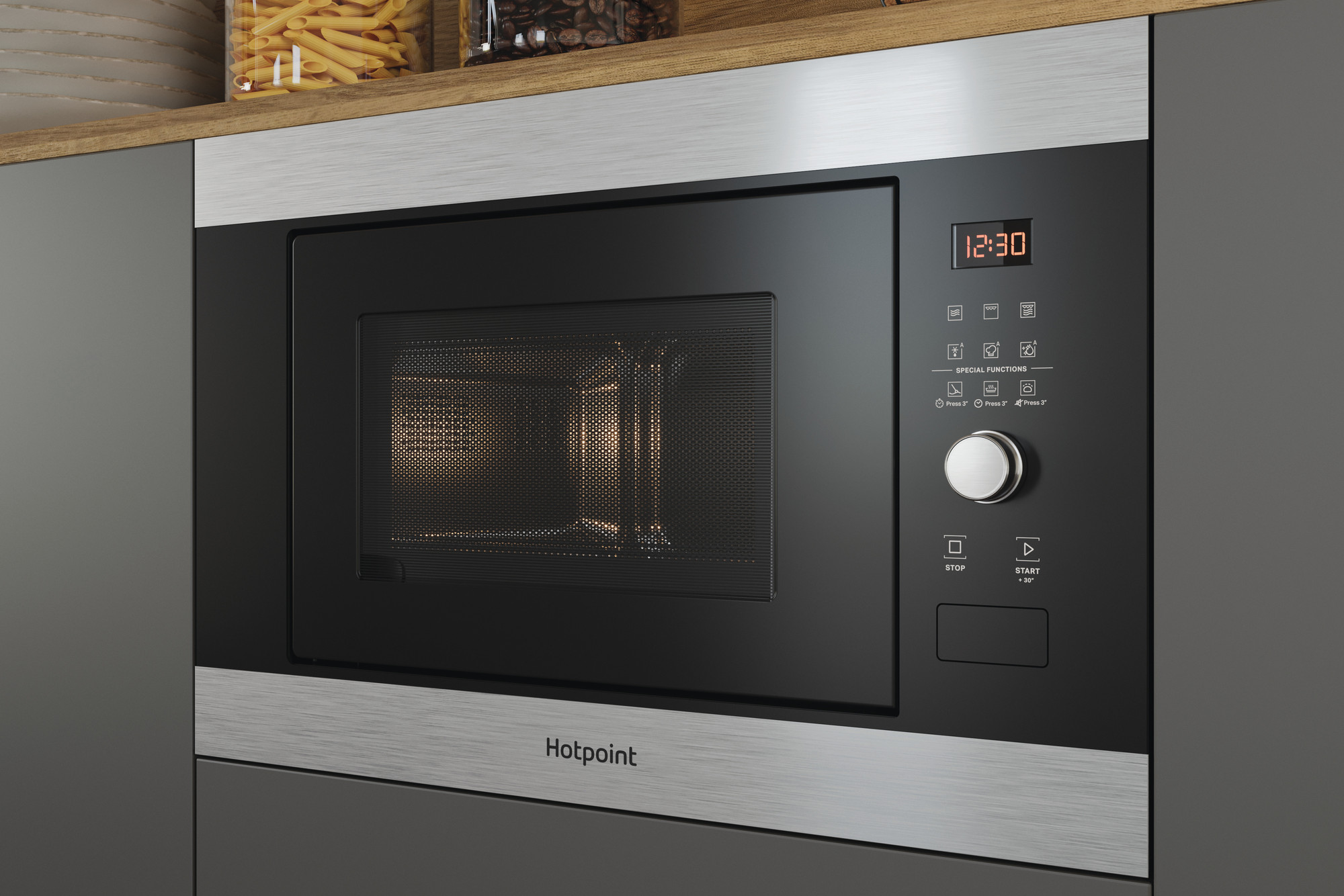 Picture of Hotpoint Hotpoint MF25G IX H built in Compact Microwave Oven - Inox Inox - Discontinued