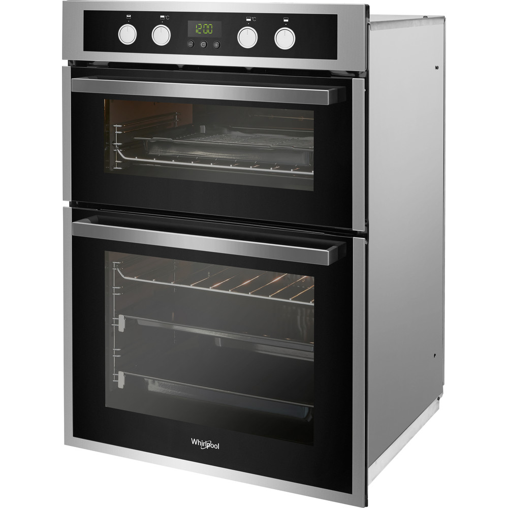 Whirlpool AKL 309 IX Built-in Double Oven in Inox and Black