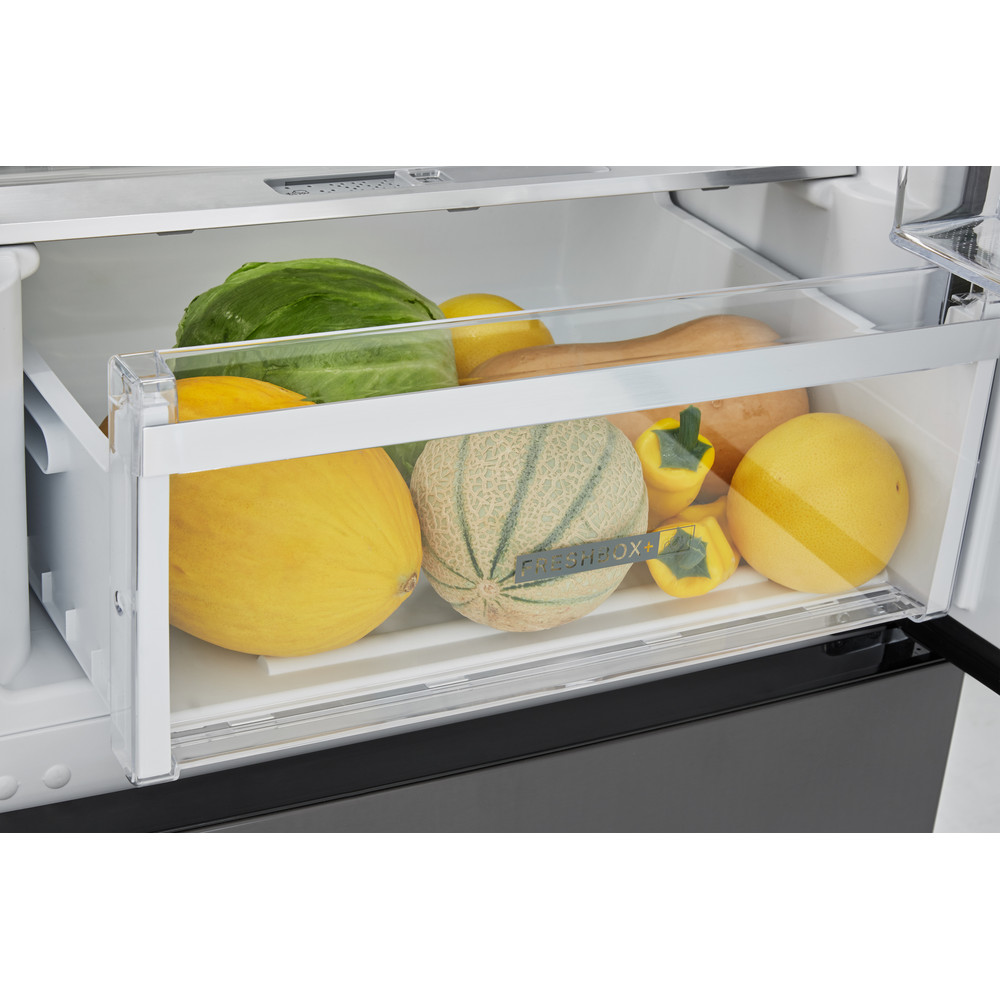 Whirlpool W9 821D KS H (UK) Fridge Freezer Frost Free 318L - Black Inox