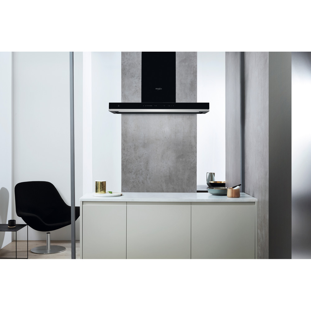 Whirlpool W Collection WHSS 90F L T C K Cooker Hood 90cm - Black