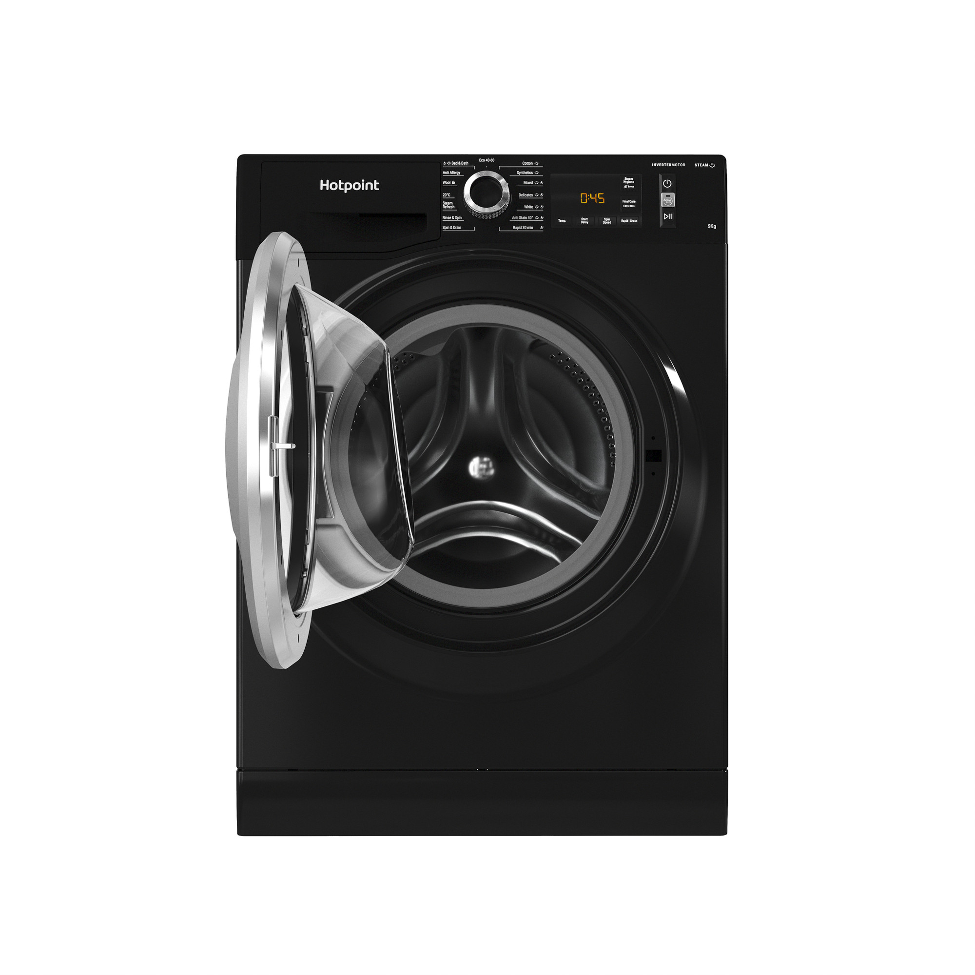 Picture of Hotpoint ActiveCare NM11946BCAUKN Black 9kg Front Load Washing Machine In Black