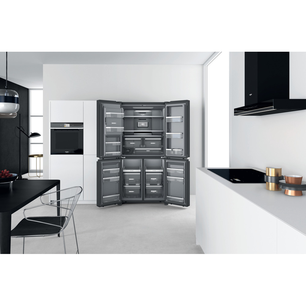 Whirlpool W Collection WQ9I FO1BX UK Fridge Freezer - Black Steel