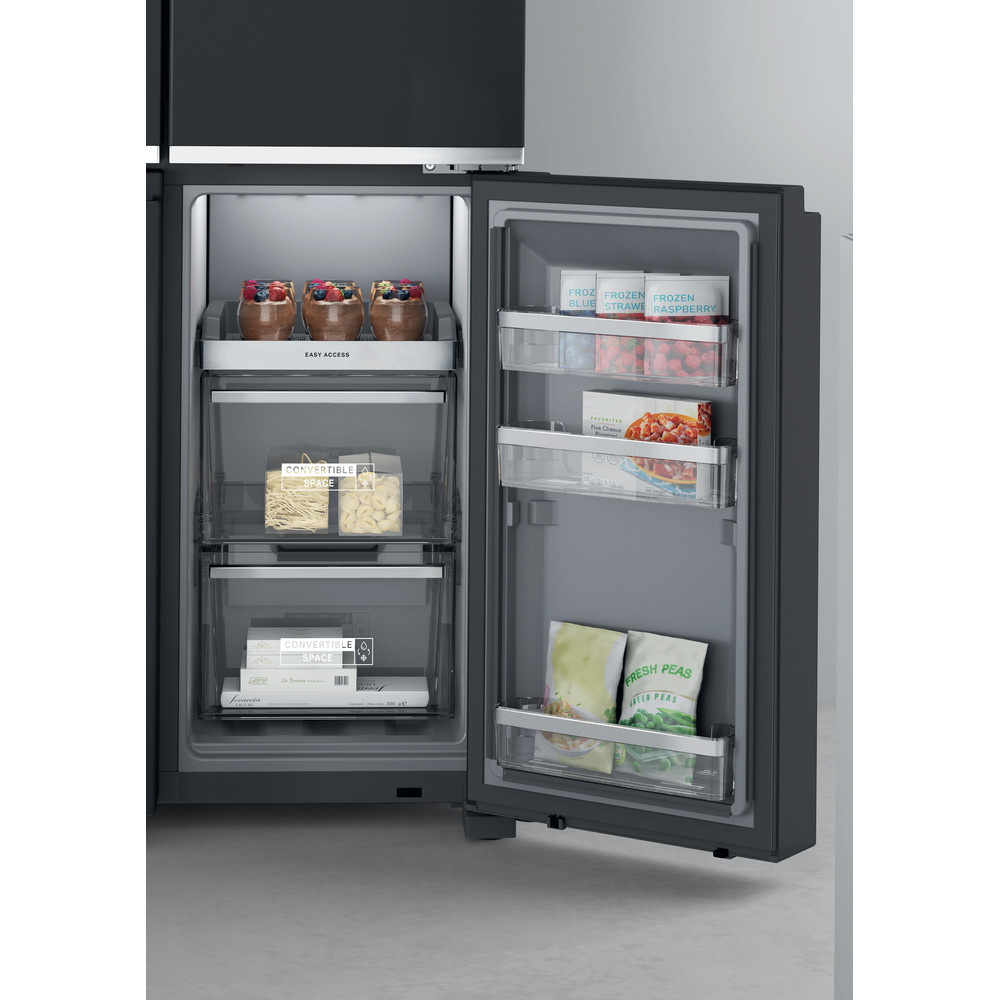 Whirlpool W Collection WQ9I FO1BX UK Fridge Freezer - Black Steel