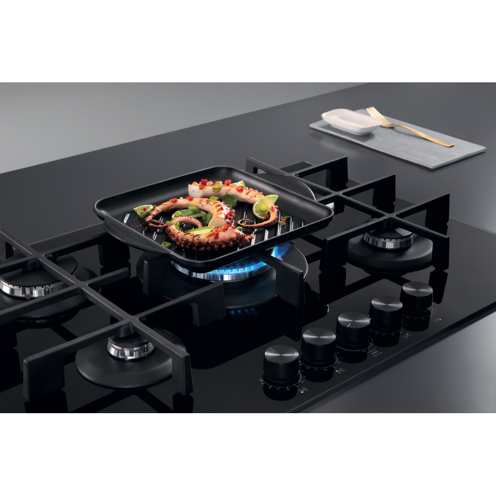 Whirlpool W Collection GOWL 758/NB Hob 5 Burners Gas on Glass 75cm - Black