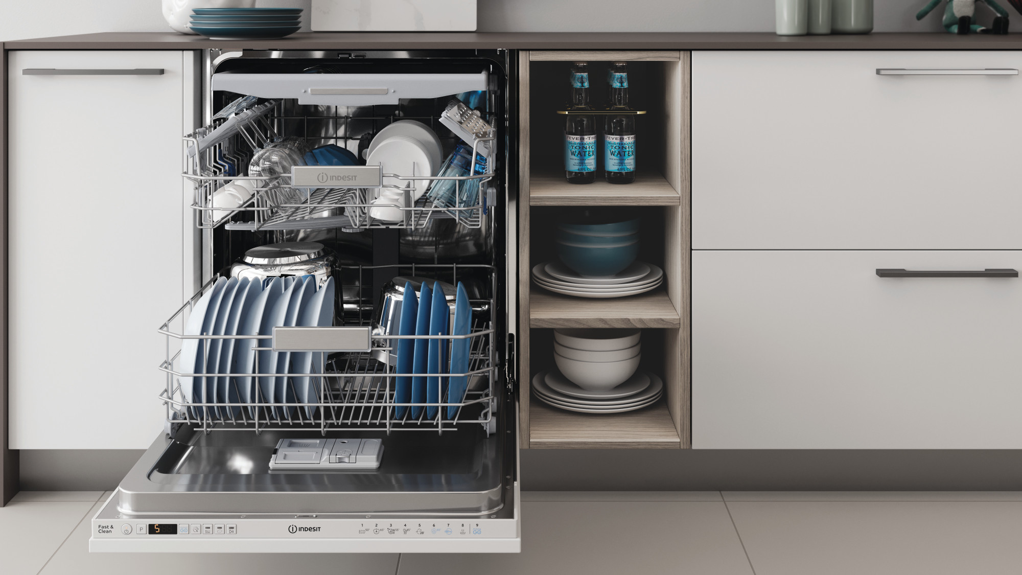 Picture of Indesit DIO 3T131 FE UK  Full Size Integrated Dishwasher with 14 Place Settings