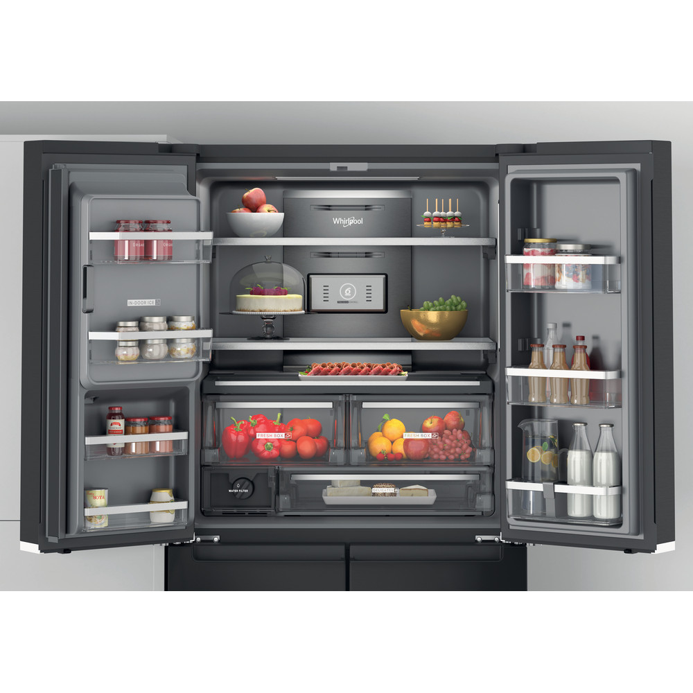 Whirlpool W Collection WQ9I FO1BX UK Fridge Freezer - Black Steel