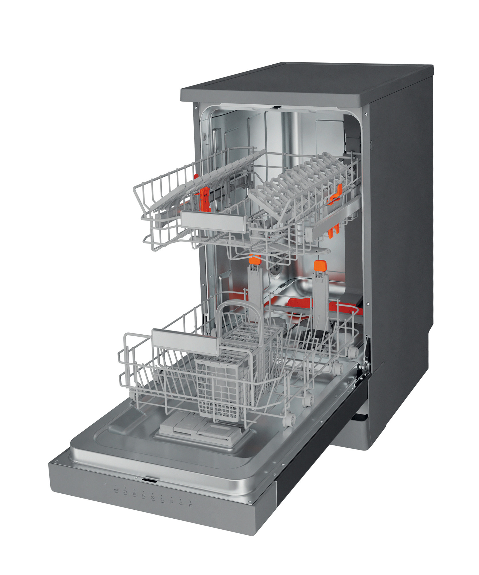 Picture of Hotpoint HSFO 3T223 W X UK N Slimline Dishwasher with 10 Place Settings - Stainless Steel Inox