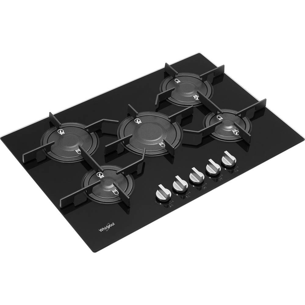 Whirlpool POW 75D2/NB Gas Hob 5 Burners 75cm - Black