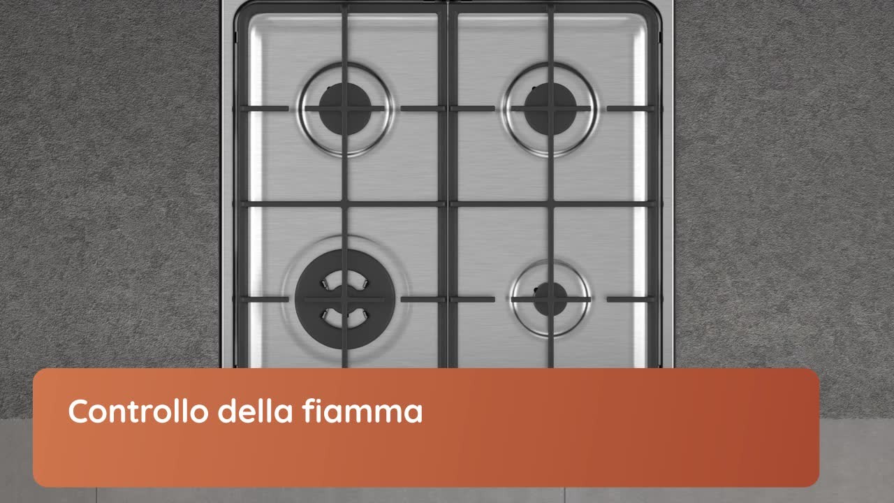 Cucina combinata 4 fuochi con forno elettrico 60x60cm inox Hotpoint ULTIMO  PEZZO!