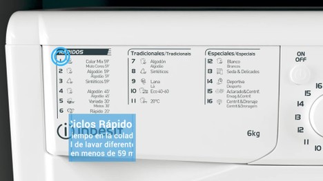 Lavadora Indesit EWD 61051 W SPT N - Clase F, 6kg, 1000r, 16 Programas,  Blanca - ElectroCity