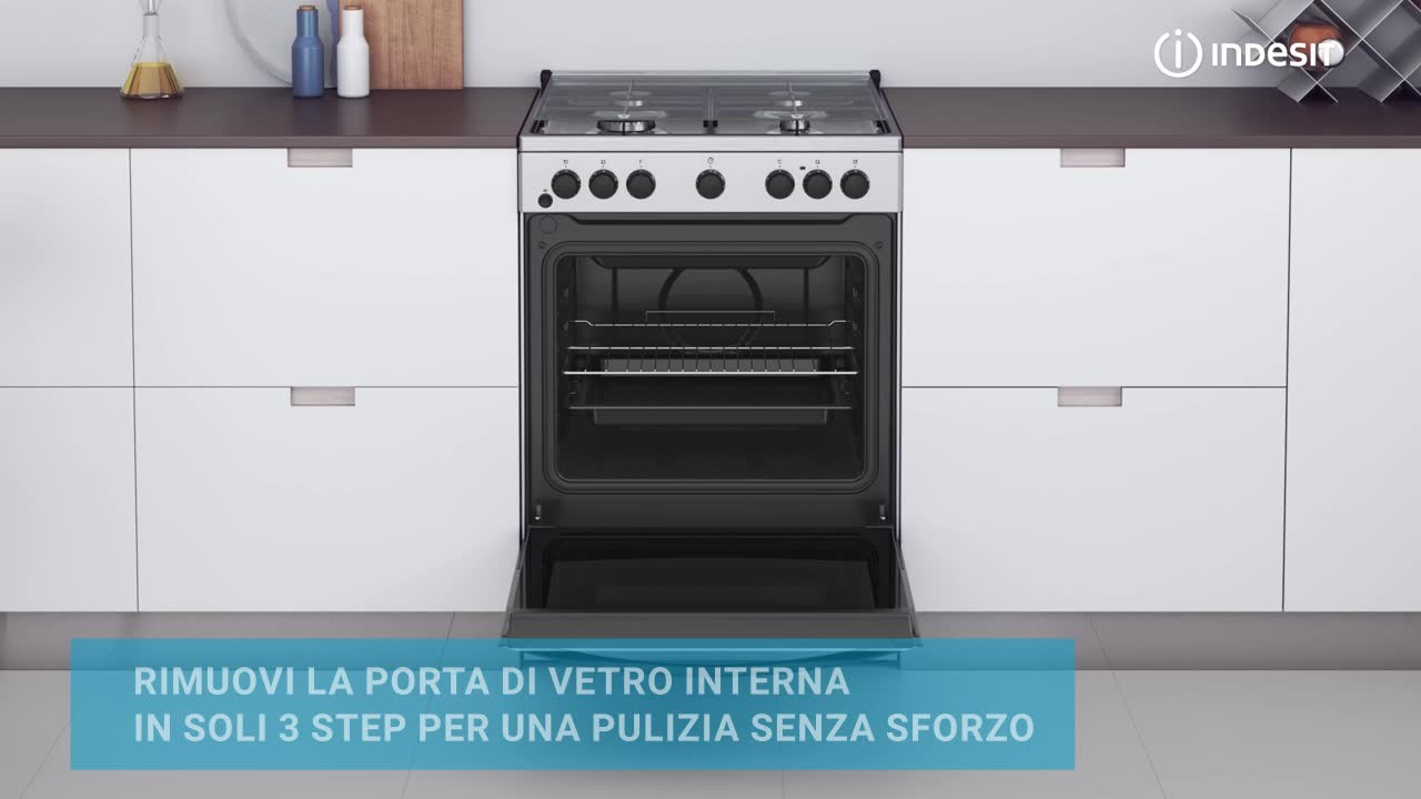 OFFERTA ELETTROVILLAGE  INDESIT IS67G4PHX/E CUCINA 60x60 LIBERA  INSTALLAZIONE 4 FUOCHI FORNO ELETTRICO VENTILATO 73L INOX