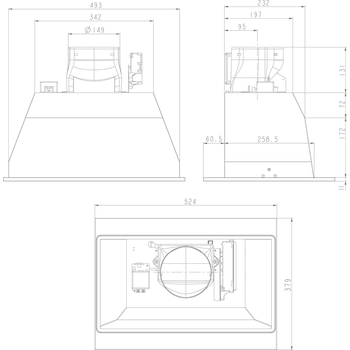 Kitchenaid HOOD Built-in KEBES 60010 Inox Built-in Electronic Technical drawing